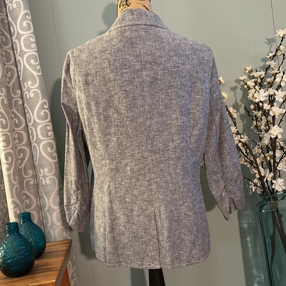 NWT New York & Company-7th Avenue Design Studio Linen Blend 3/4 Sleeve Blazer - Picture 5 of 13